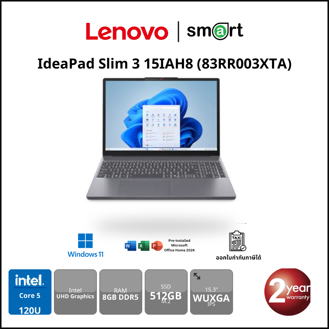 Lenovo IdeaPad Slim 3 15IWC11 Core 5 320/8GB/512GB/15.3"/Win11H + Office 2024 (Luna Grey)